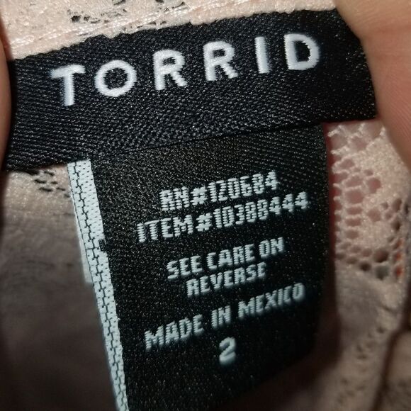 Torrid peach lace sheer cami tank top size 2 2x - Picture 4 of 7